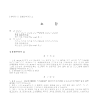 소장 (집행문부여의소) 소장 (집행문부여의소)